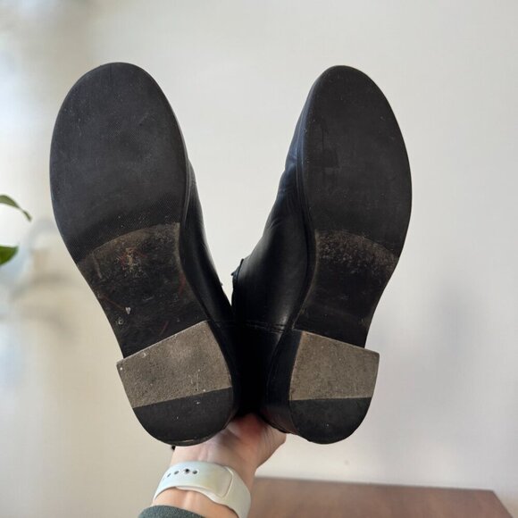 Tory Burch Claremont Quilted Pattern Leather Riding Boots Black - Picture 14 of 16